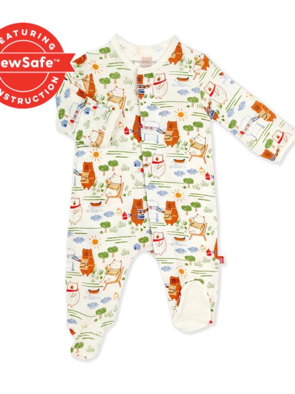 Magnetic Me Cream BBQ Bears Footie